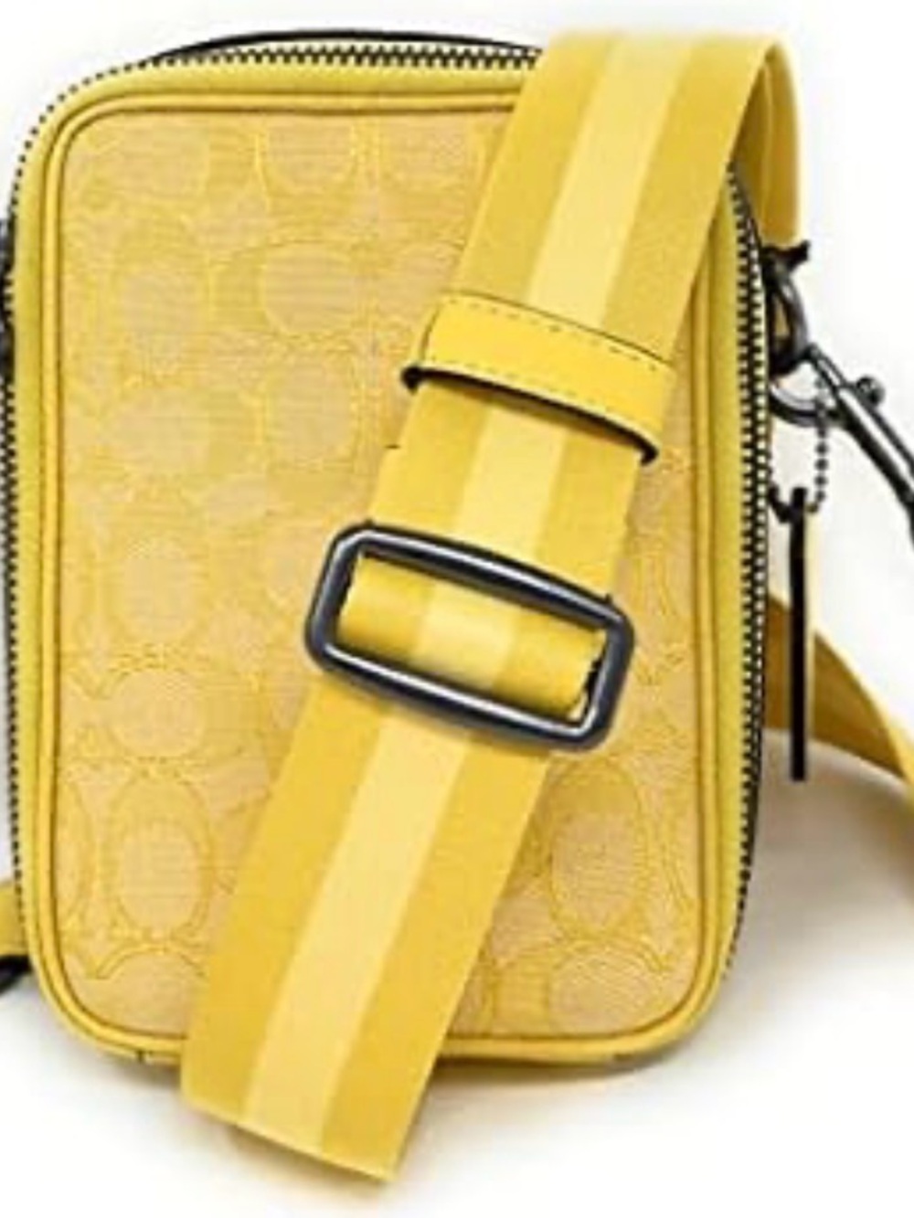 Coach Straton Yellow Signature Crossbody Pouch Crossbody UNISEX - Picture 5 of 11